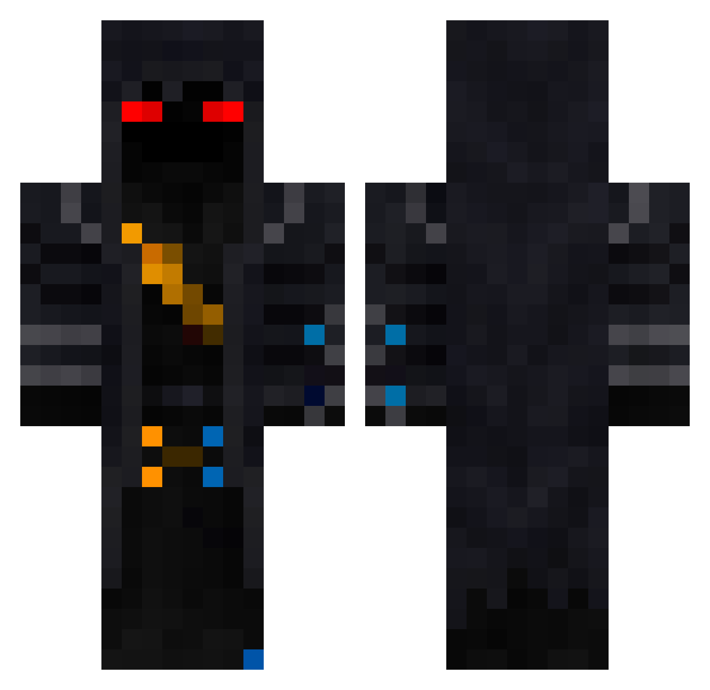 RavenskyPaul Minecraft skin, front and back view