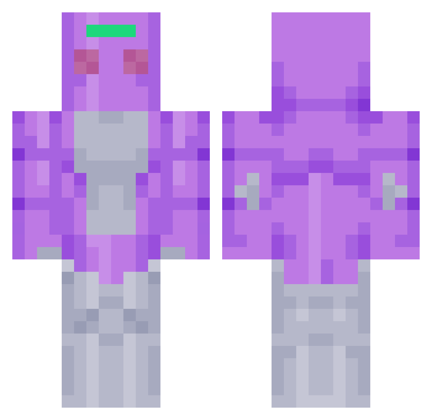 Dkama514 Minecraft skin, front and back view