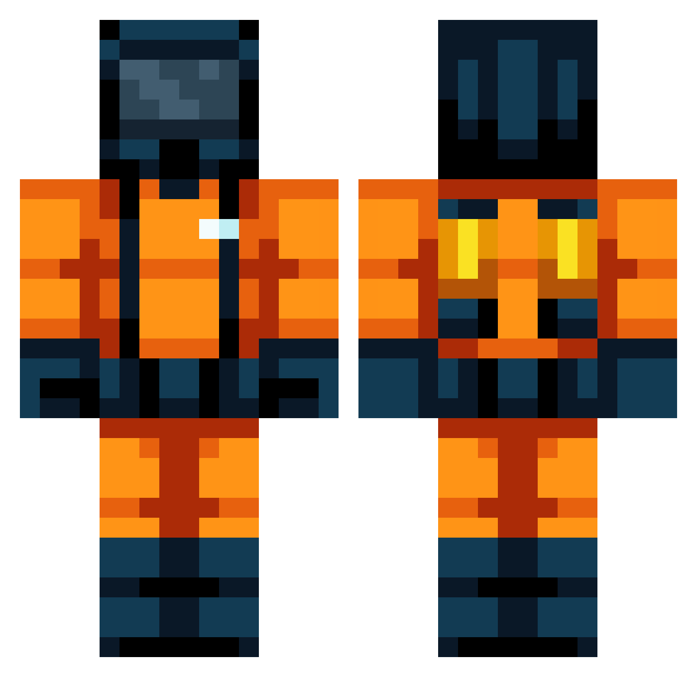 155z Minecraft skin, front and back view