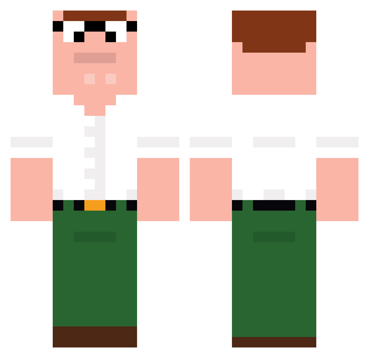 obesechild4 Minecraft skin, front and back view
