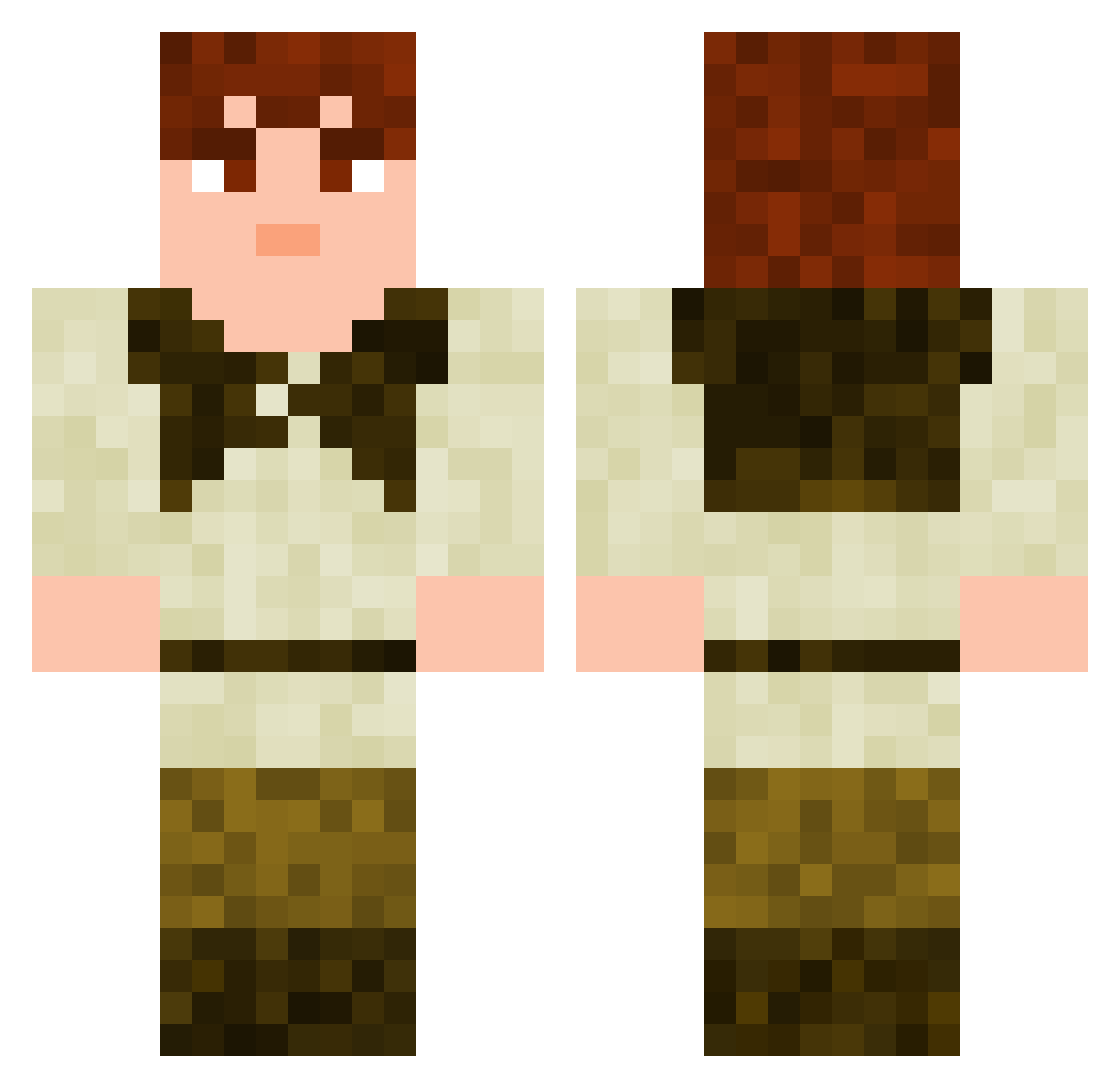 AAEGr Minecraft skin, front and back view