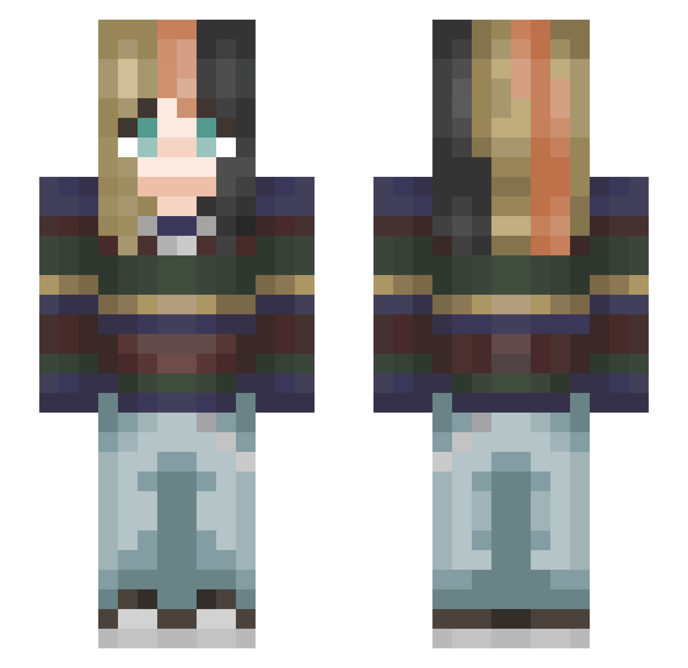 vinnexi Minecraft skin, front and back view
