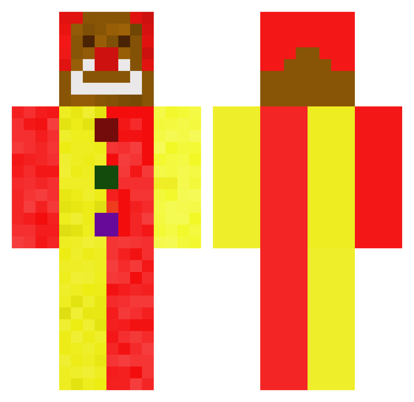 xScript Minecraft skin, front and back view