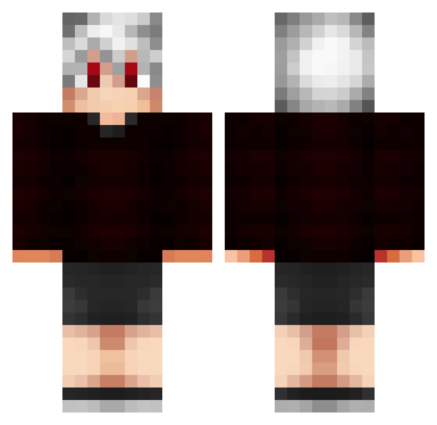 Vielmah Minecraft skin, front and back view