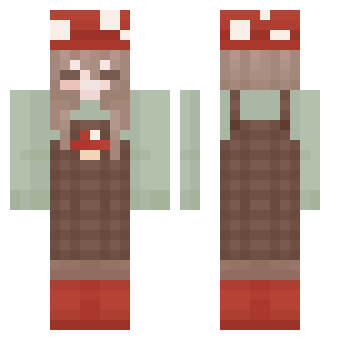 Levanplex Minecraft skin, front and back view
