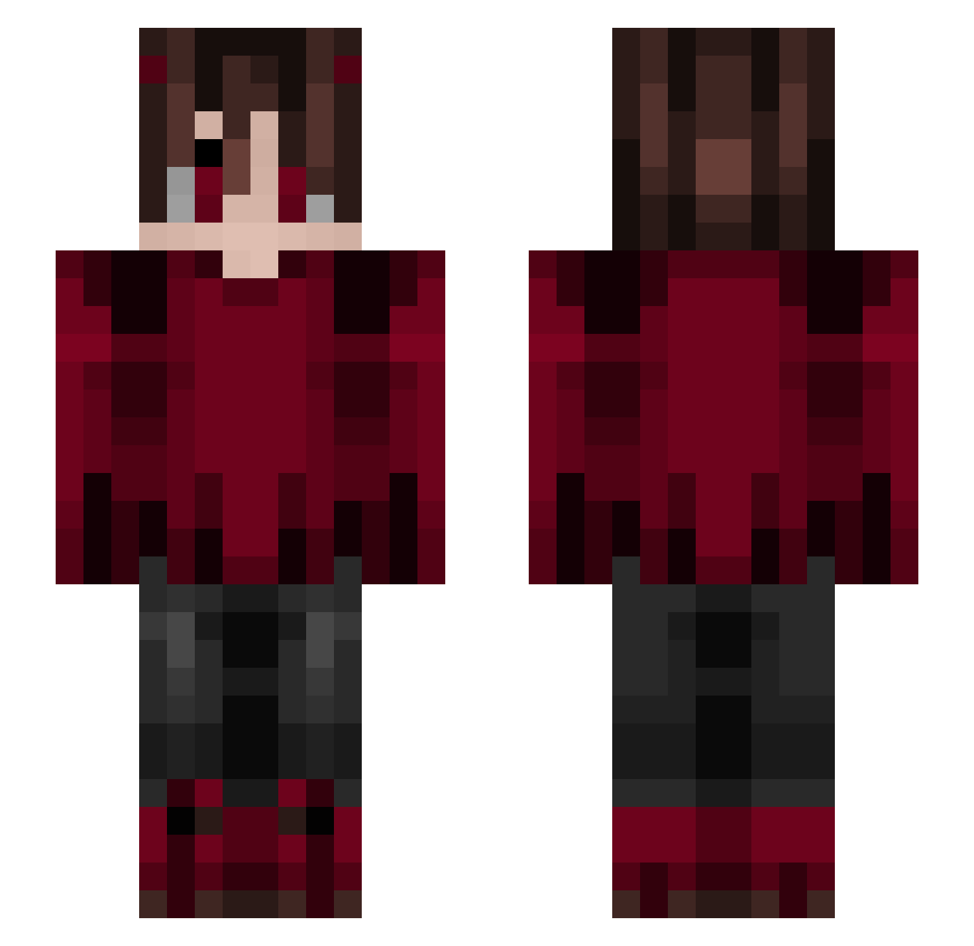 hvn_discript Minecraft skin, front and back view