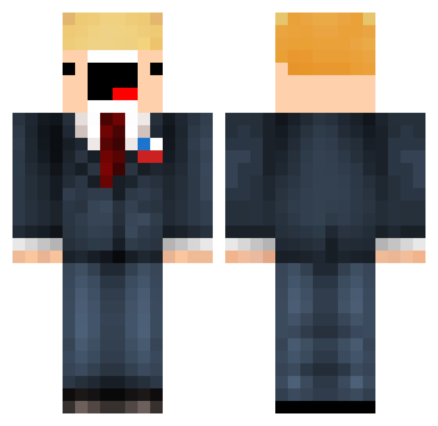 Vote_Tory Minecraft skin, front and back view