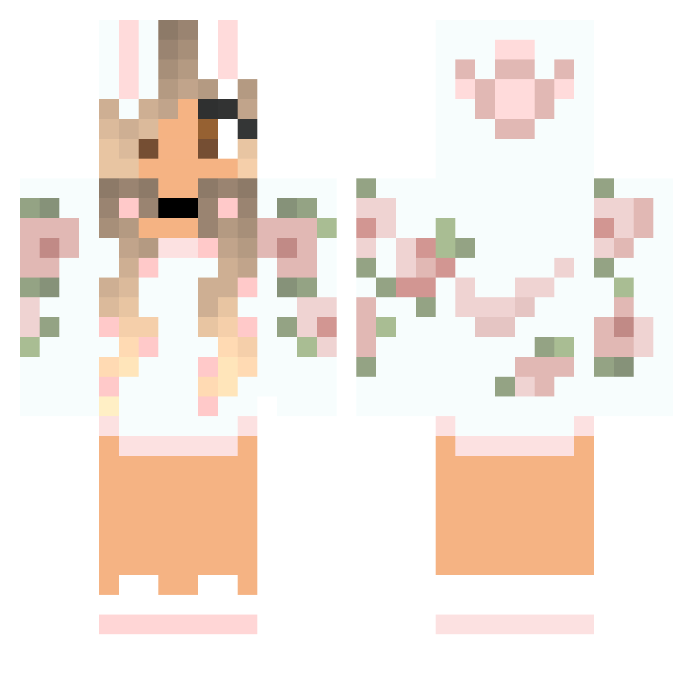 Anyuuta Minecraft skin, front and back view