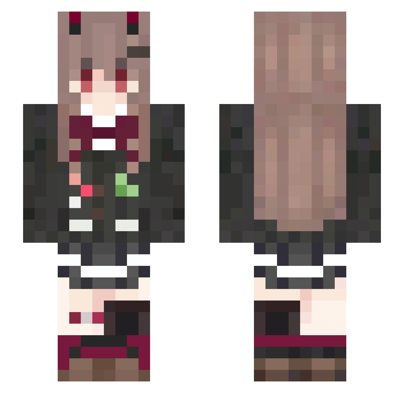 CalCobalt Minecraft skin, front and back view