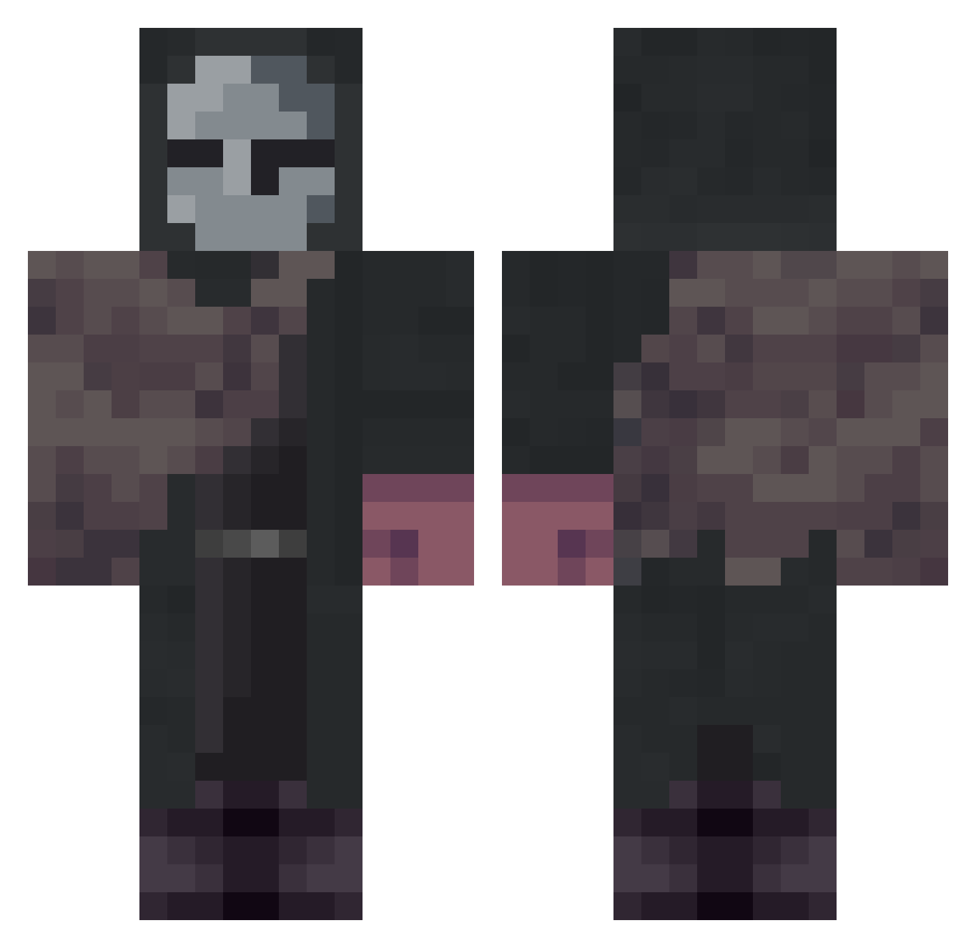 ansel777 Minecraft skin, front and back view