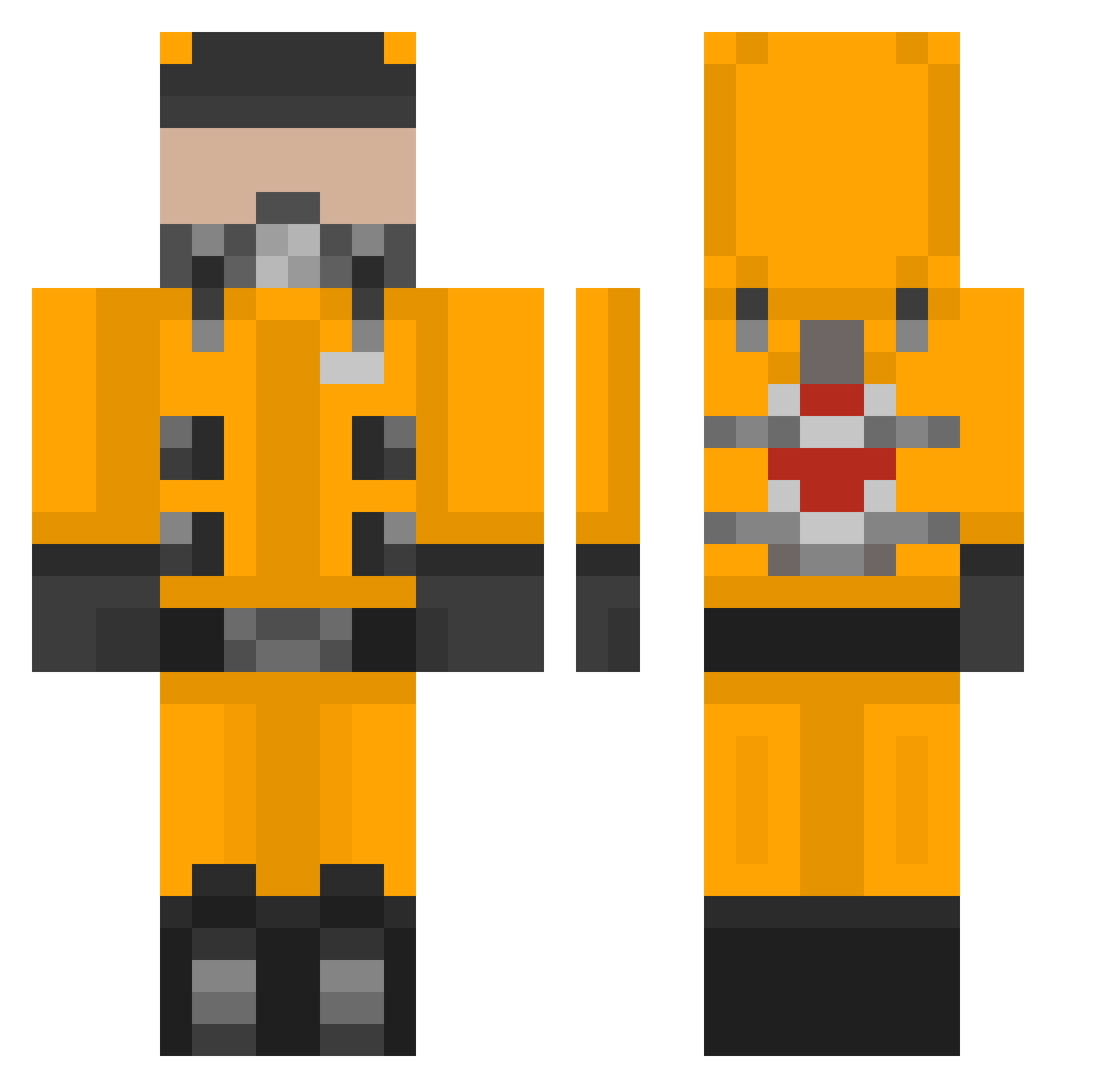 TheStav Minecraft skin, front and back view