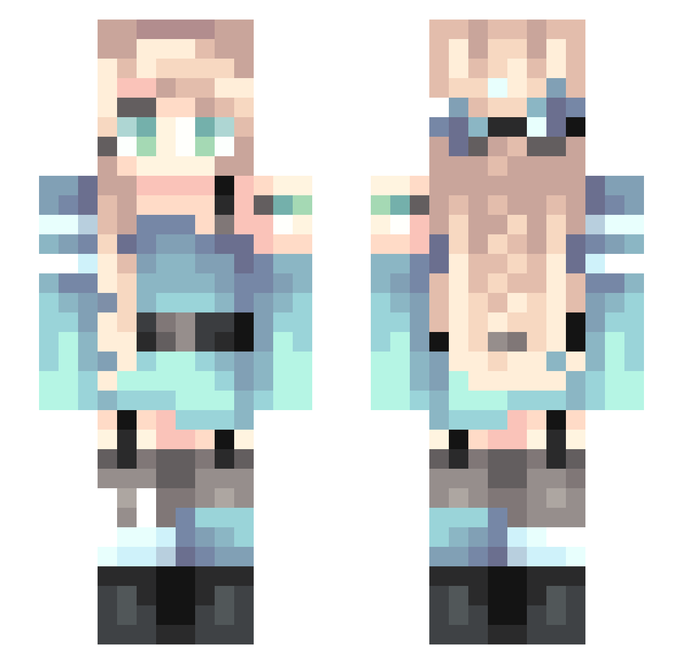yagasa Minecraft skin, front and back view