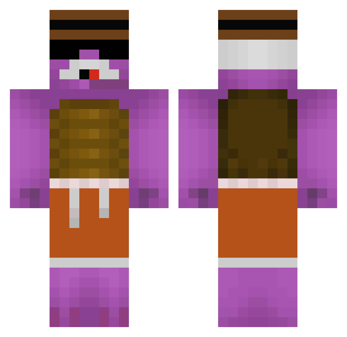 Begrel Minecraft skin, front and back view