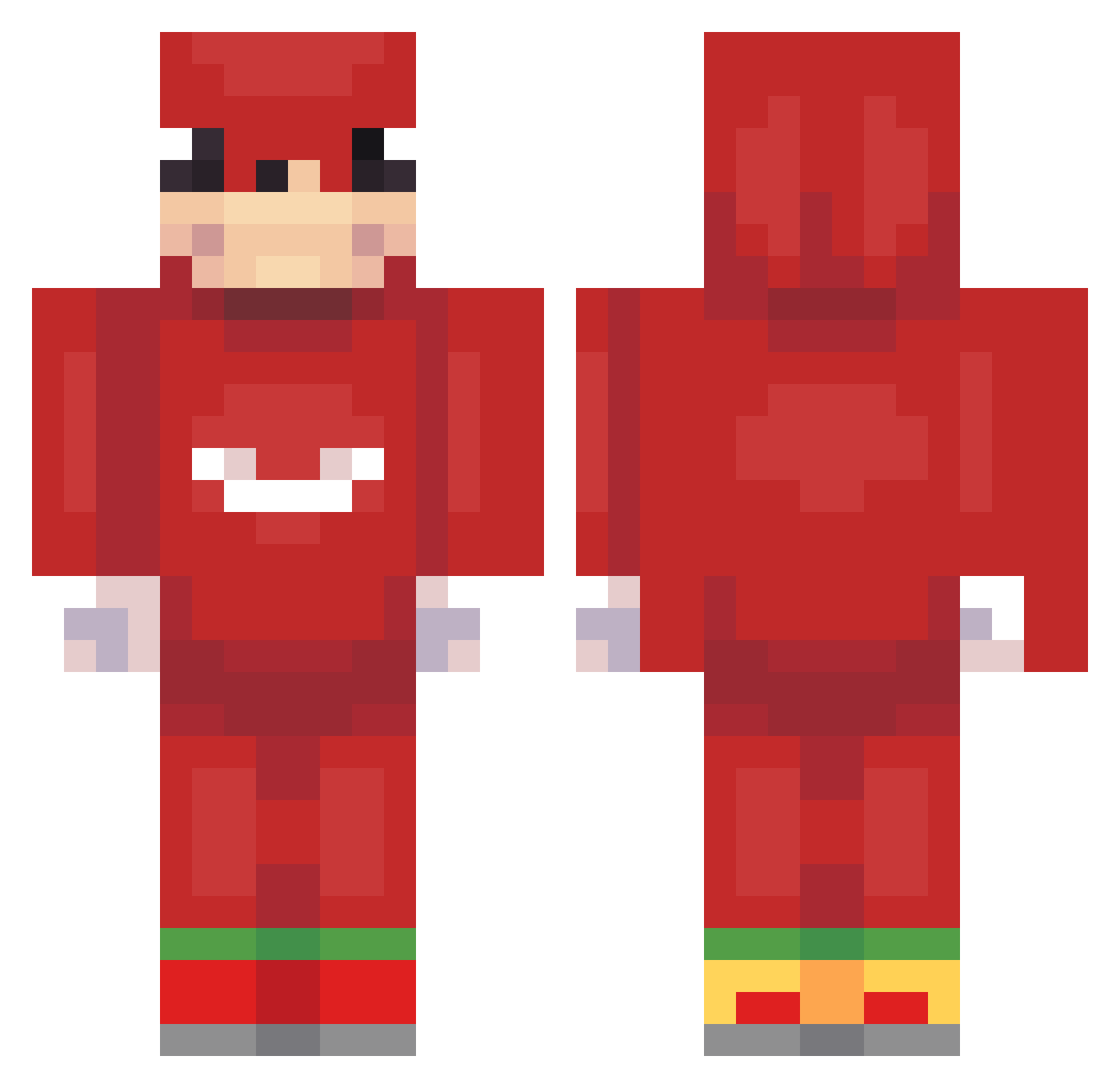 UnGaDa Minecraft skin, front and back view