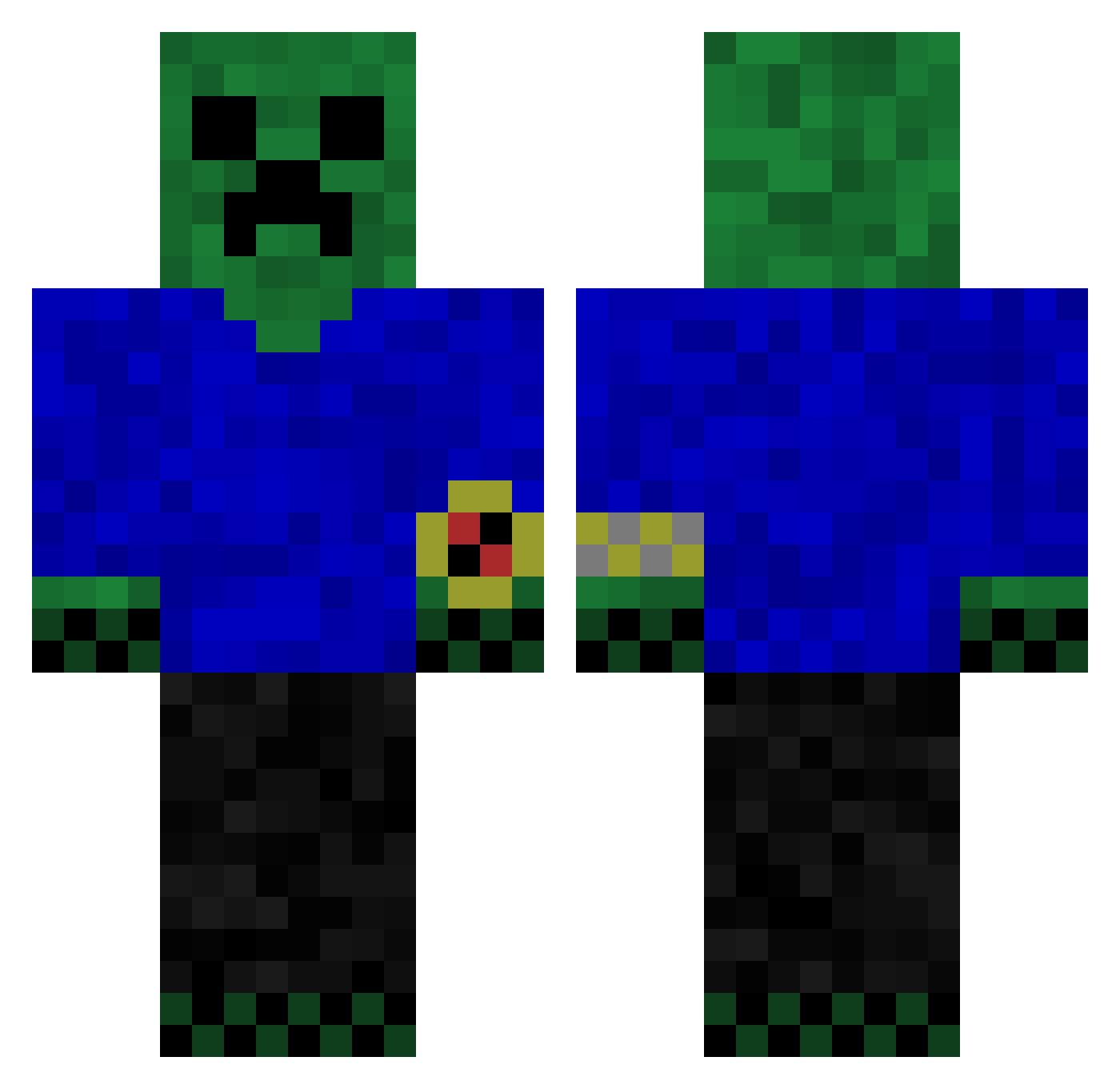 Jed1knight13 Minecraft skin, front and back view