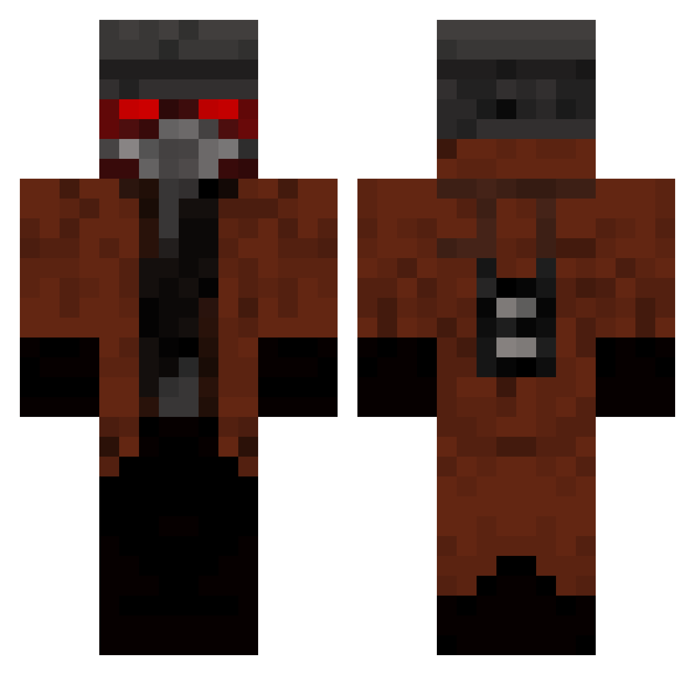 Flutzzi Minecraft skin, front and back view