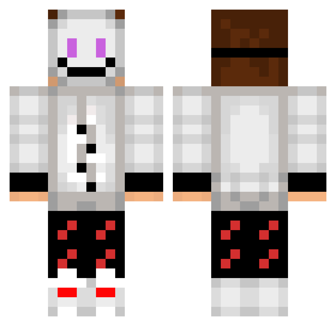 Flxgy Minecraft skin, front and back view