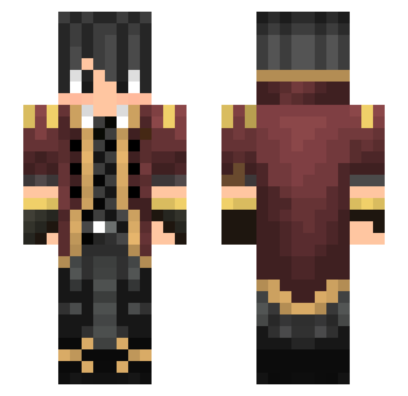 R1ckRad Minecraft skin, front and back view