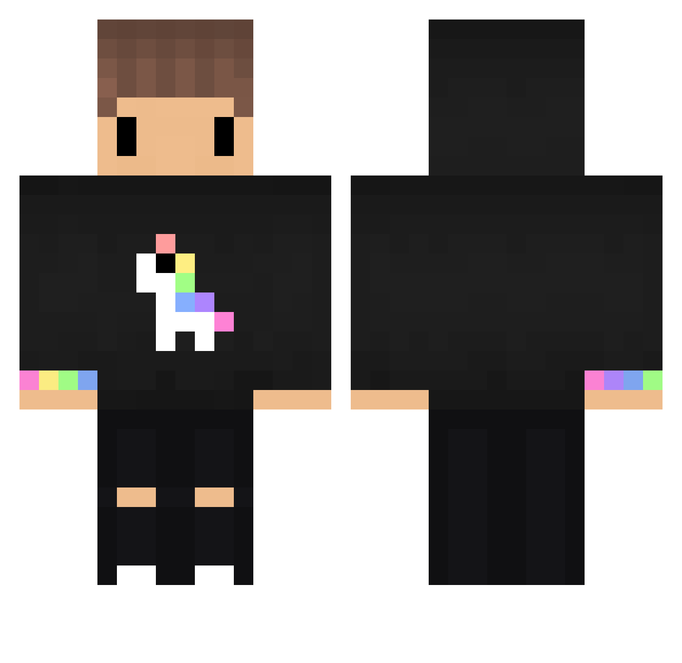 Daaannn Minecraft skin, front and back view