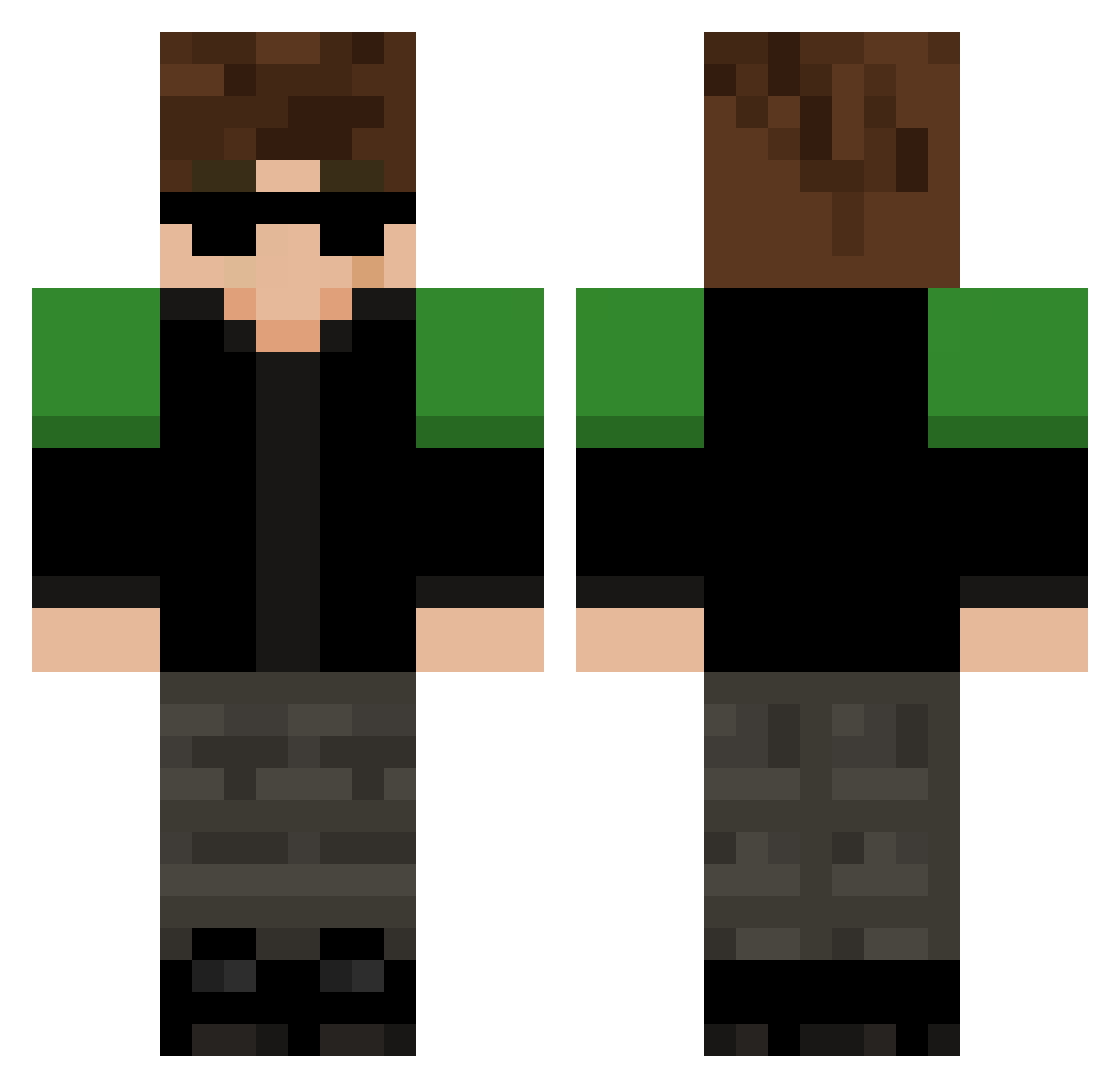 shadowygamer Minecraft skin, front and back view