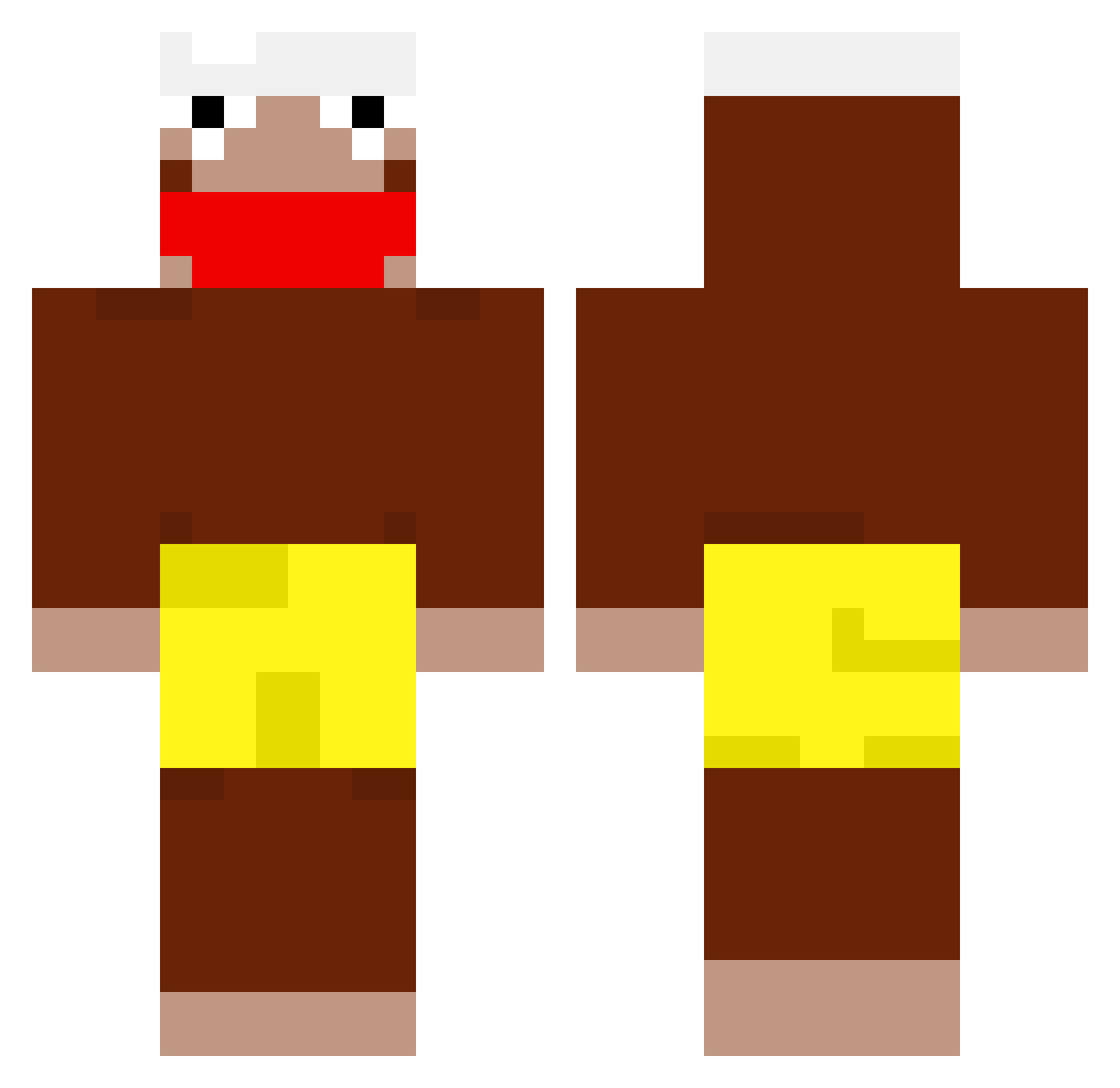 Xorblax Minecraft skin, front and back view