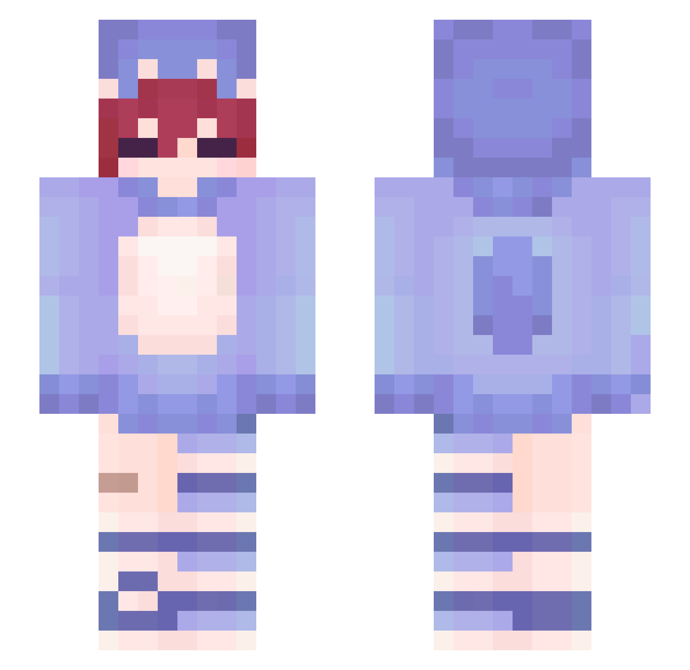 Sigarelle Minecraft skin, front and back view