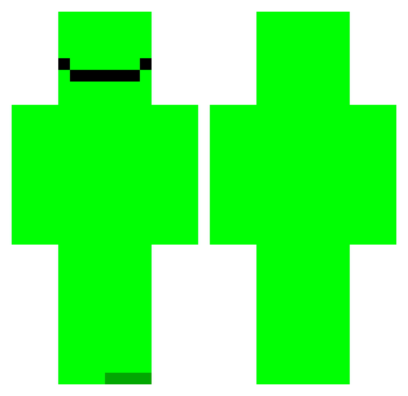 cv0o Minecraft skin, front and back view