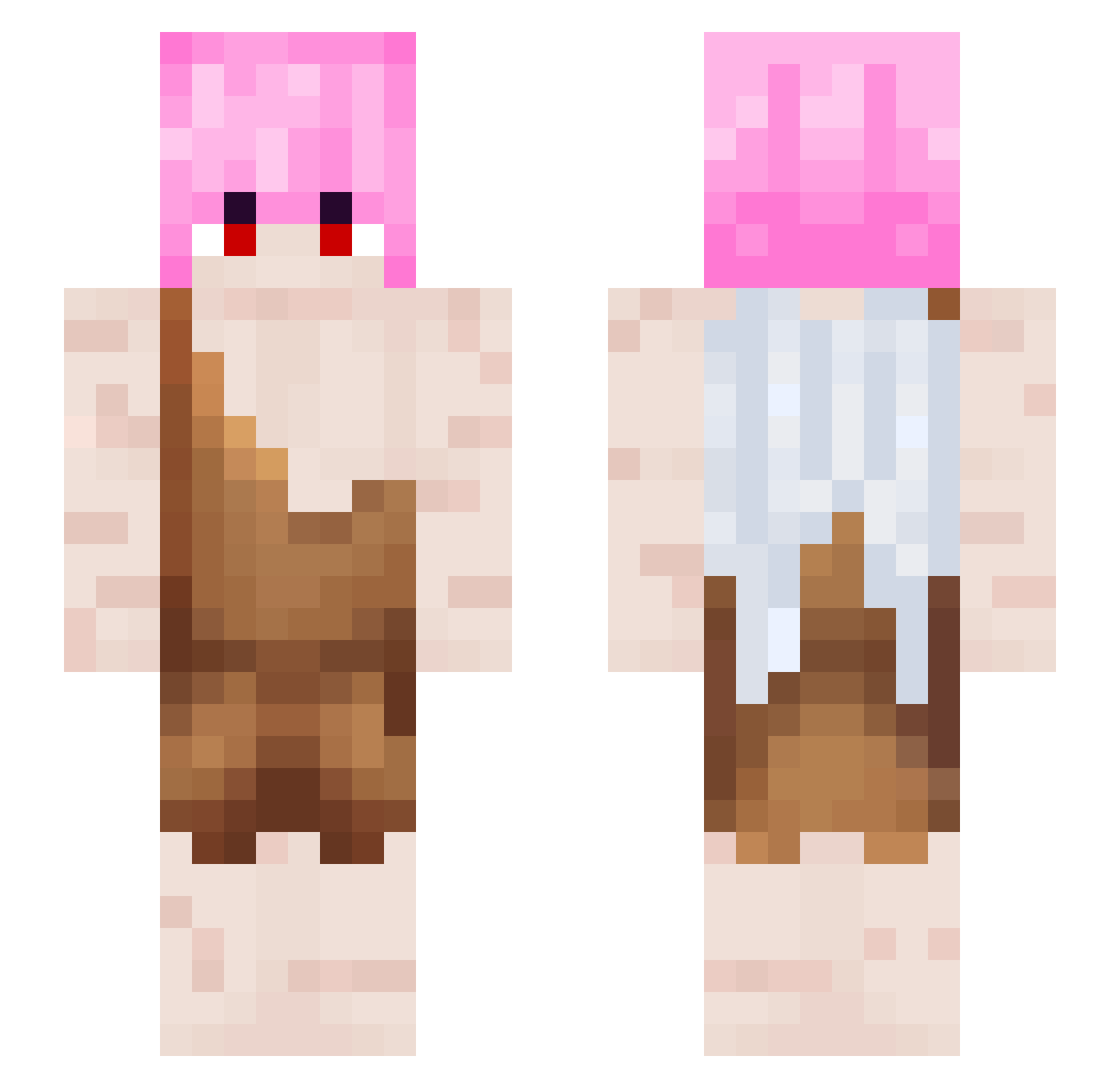 combatfoxx Minecraft skin, front and back view