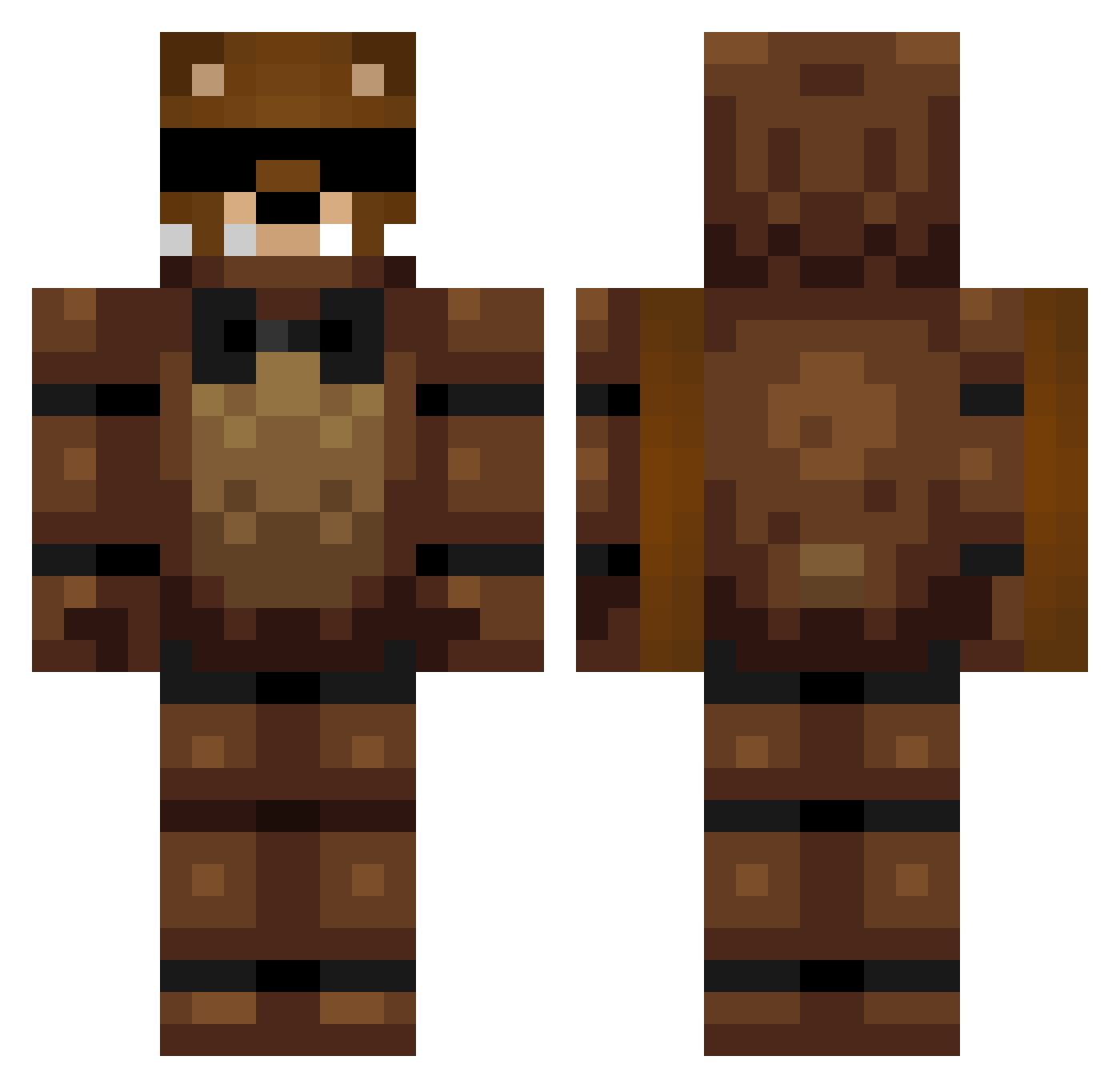 PAaNnTts Minecraft skin, front and back view