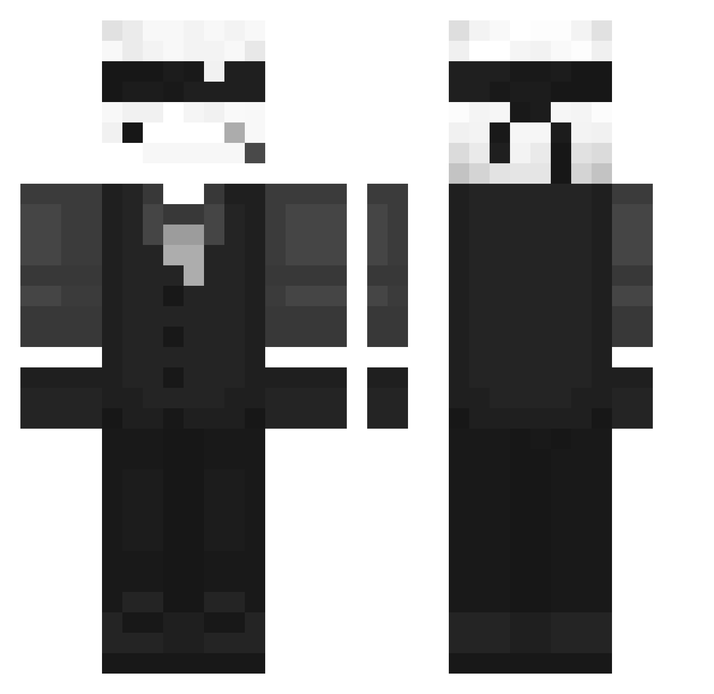 AkiroOne Minecraft skin, front and back view