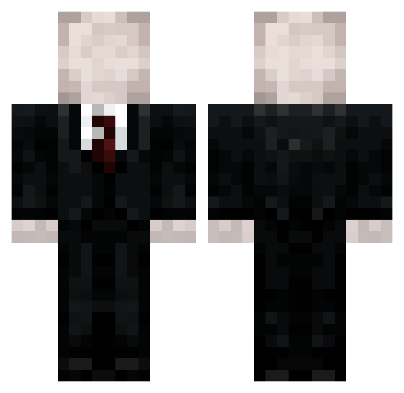 Consuming Minecraft skin, front and back view