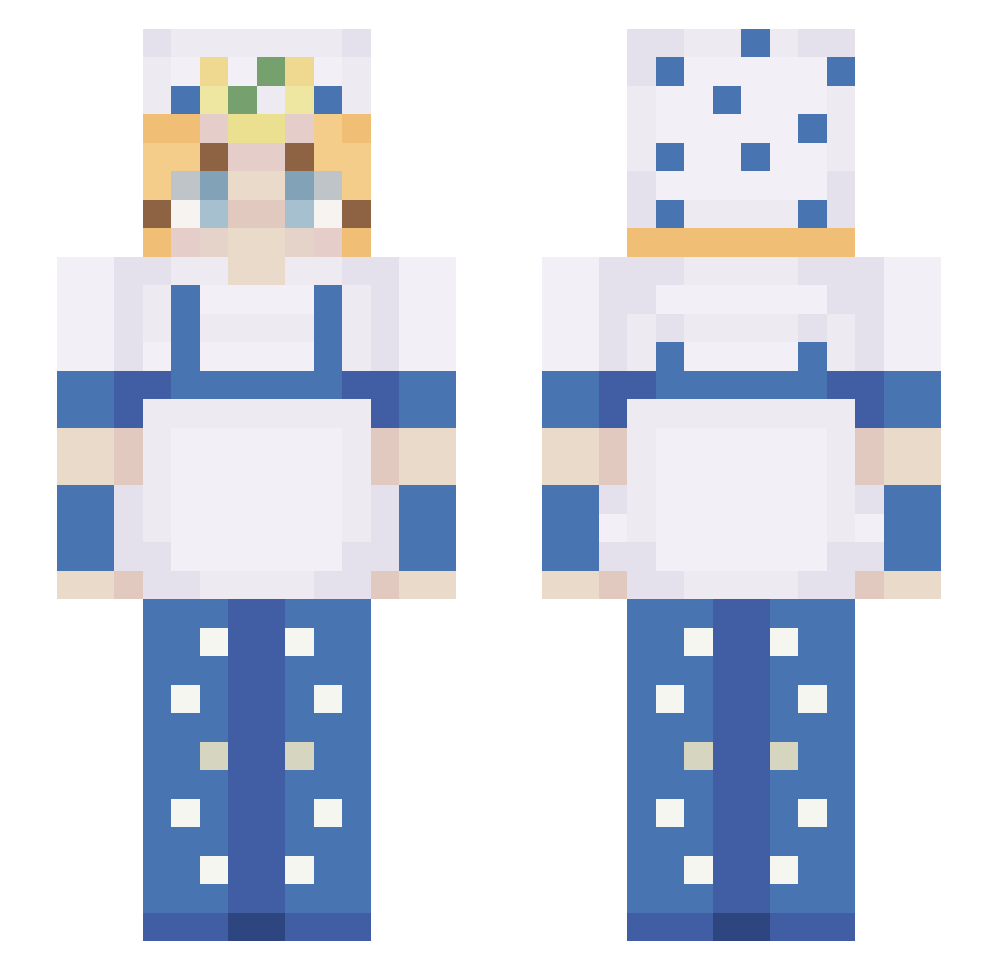 r_adley Minecraft skin, front and back view