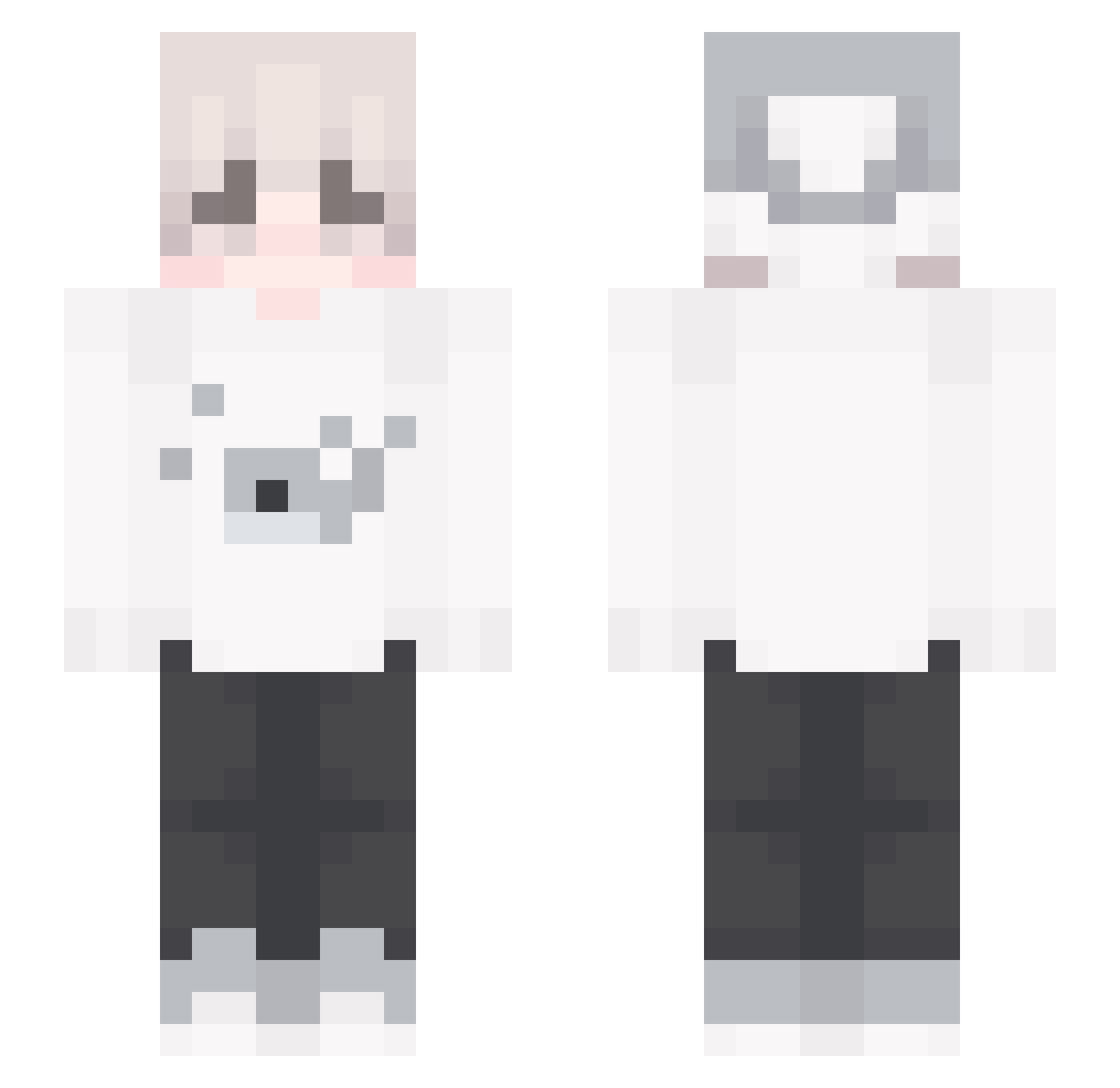 PogusiekOficial Minecraft skin, front and back view