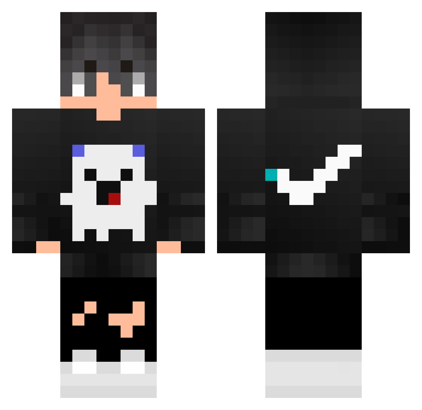SK4PPY Minecraft skin, front and back view