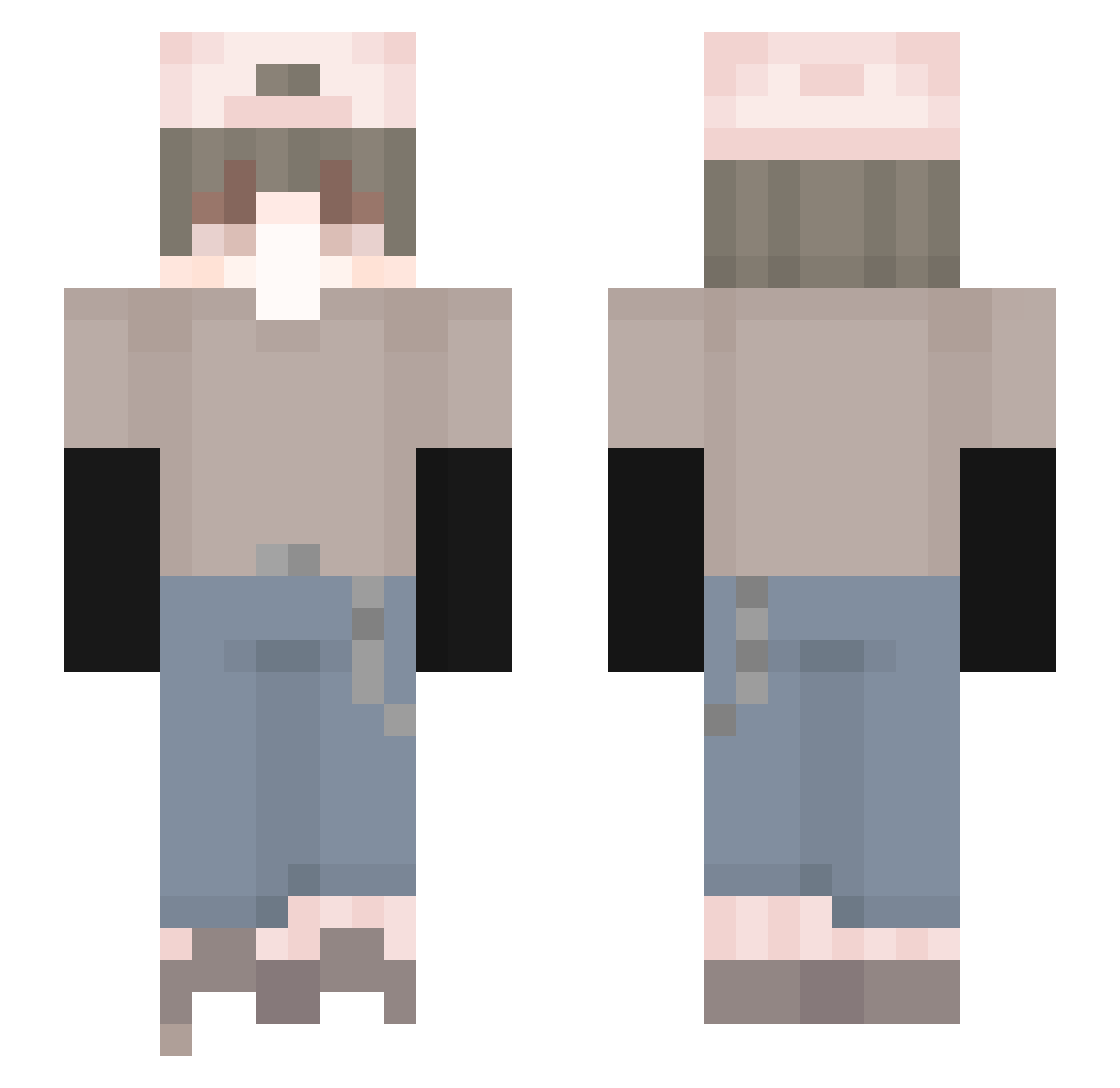 TolgaOzYT Minecraft skin, front and back view