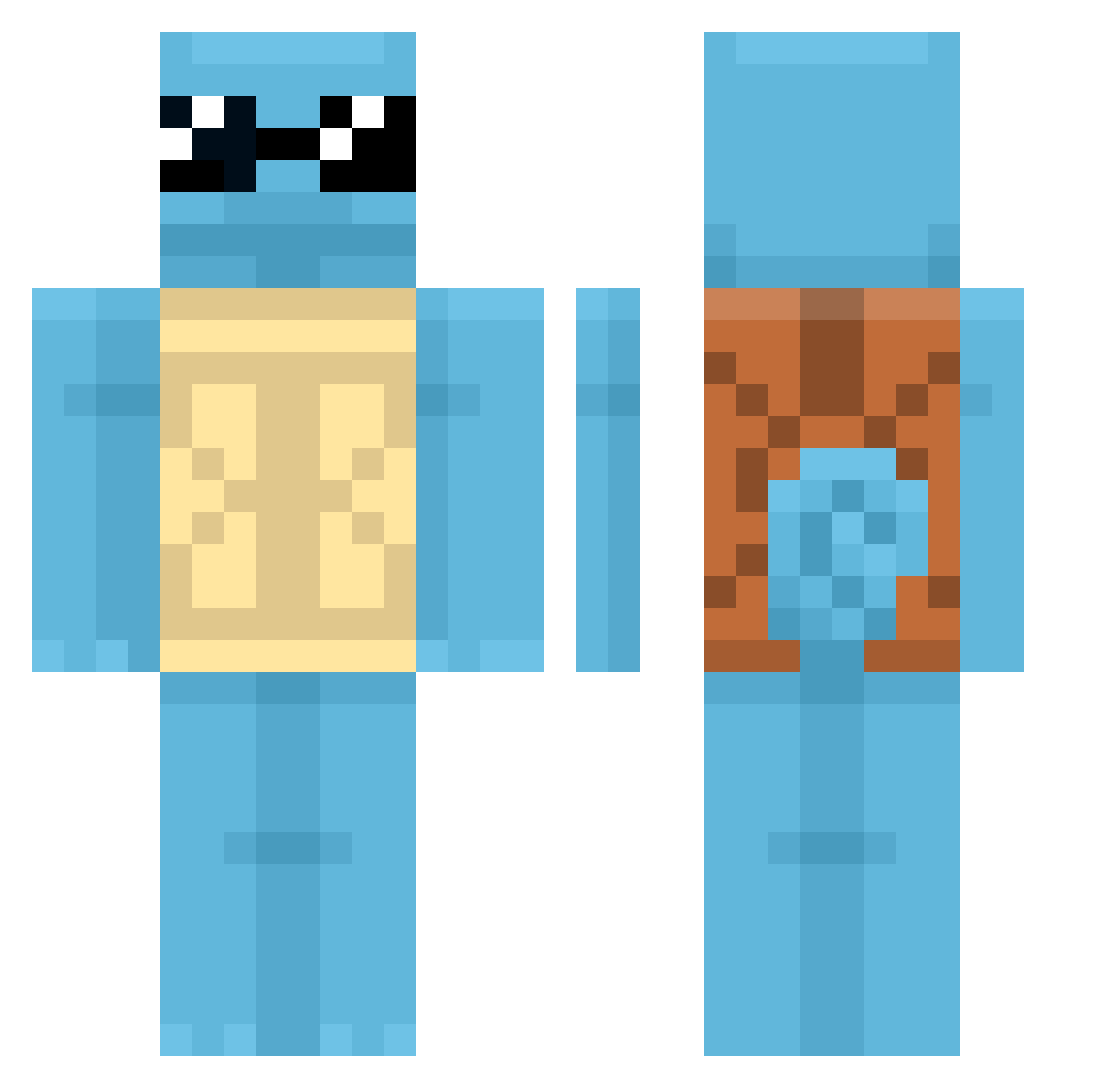 ZazaTheGreat Minecraft skin, front and back view