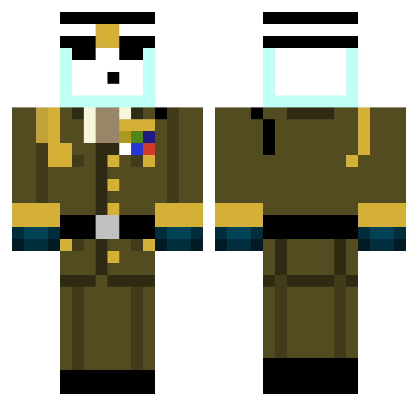 DemocracyIsHere Minecraft skin, front and back view