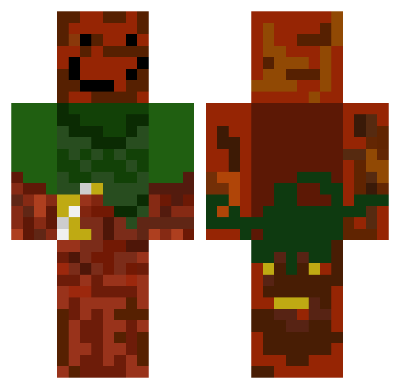 CR0_0WN8 Minecraft skin, front and back view