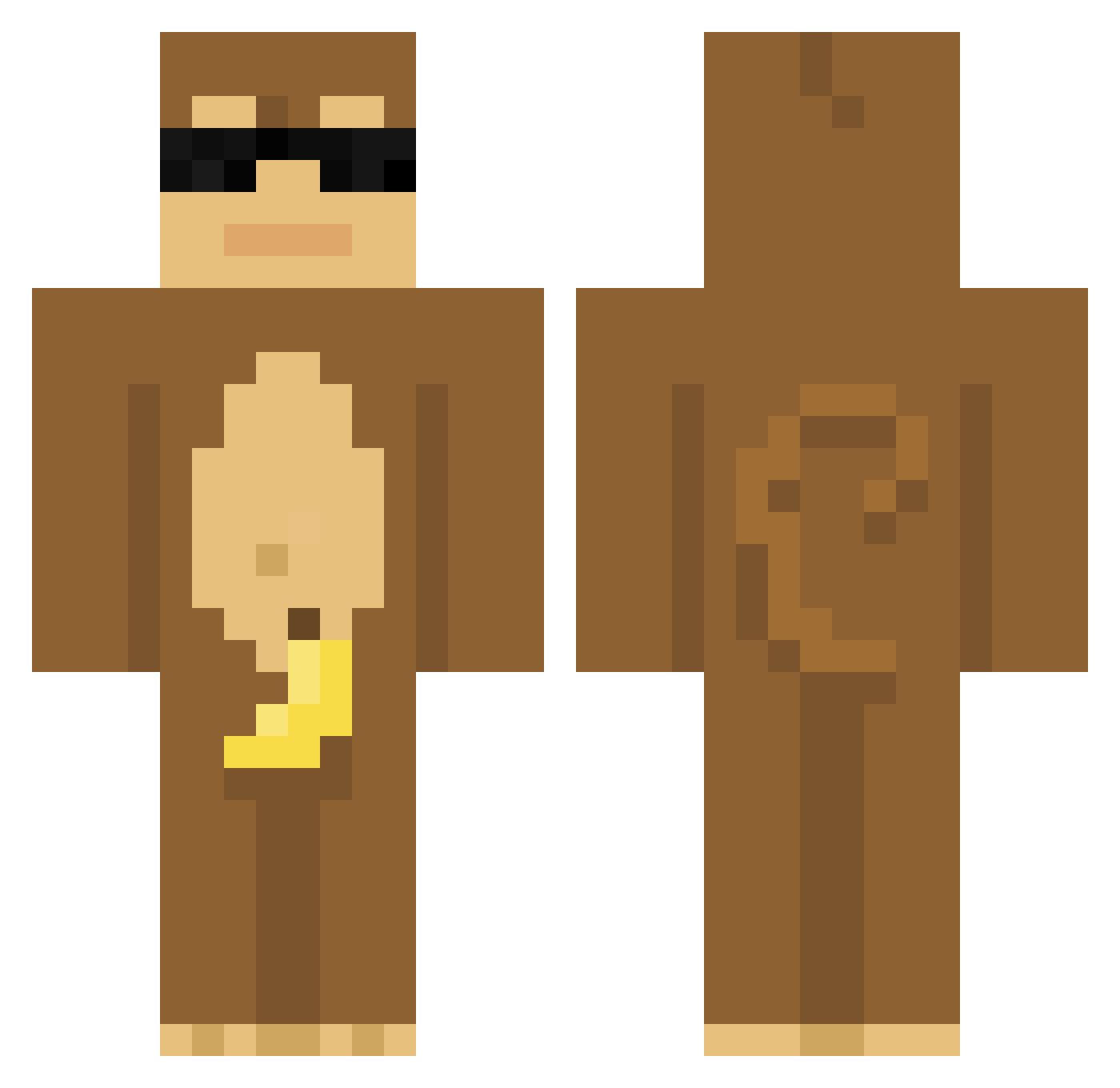 jffffff Minecraft skin, front and back view