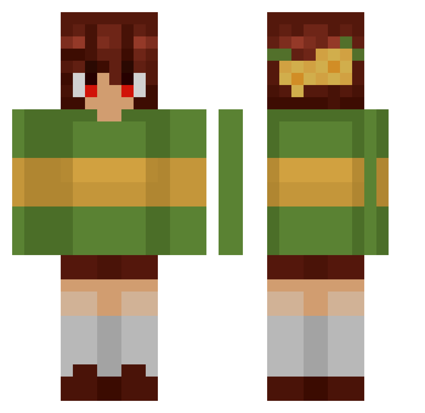 TheEnderGohan Minecraft skin, front and back view