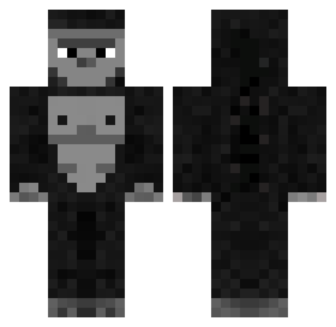 TheLexos Minecraft skin, front and back view