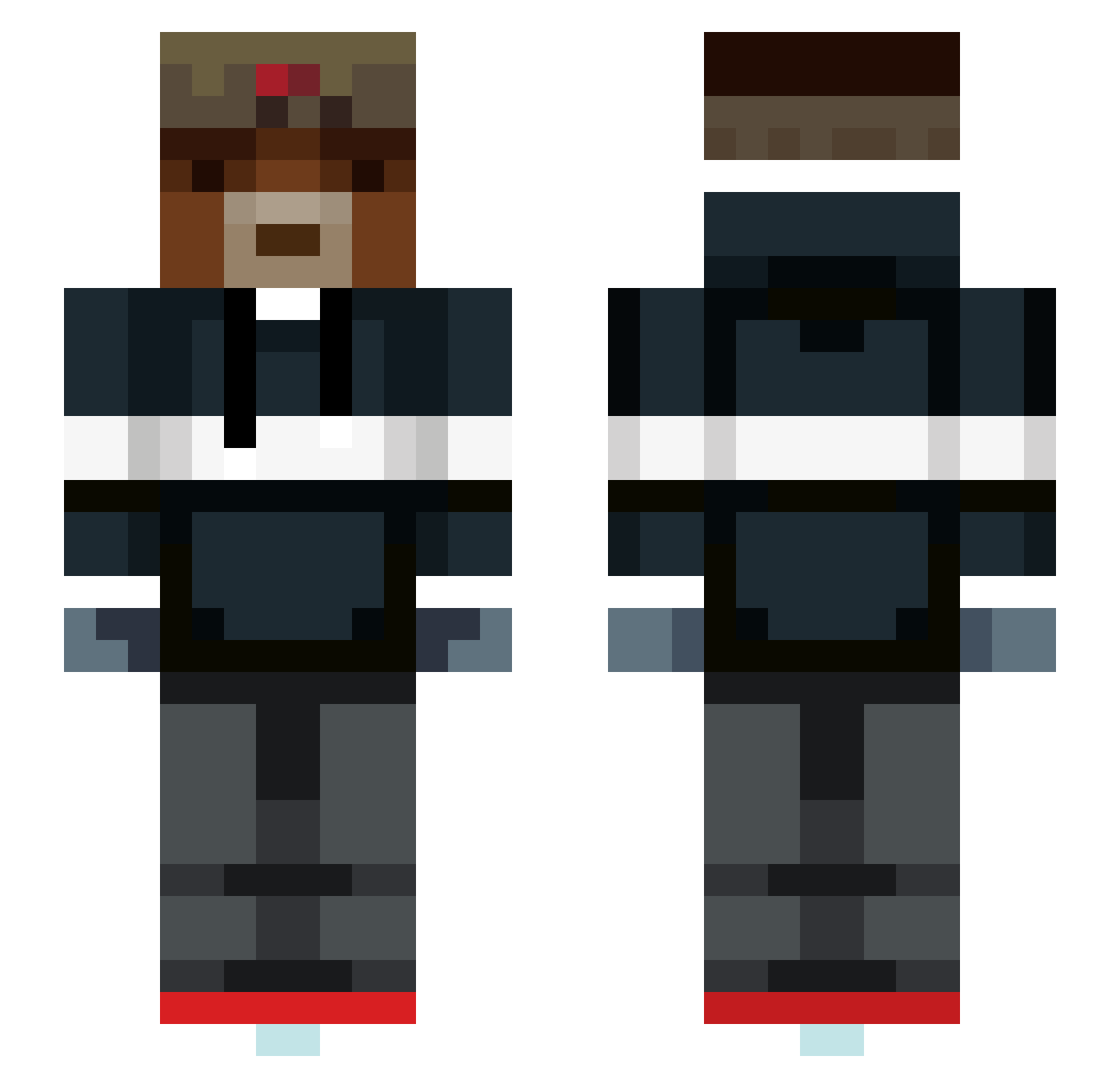 Medobear Minecraft skin, front and back view