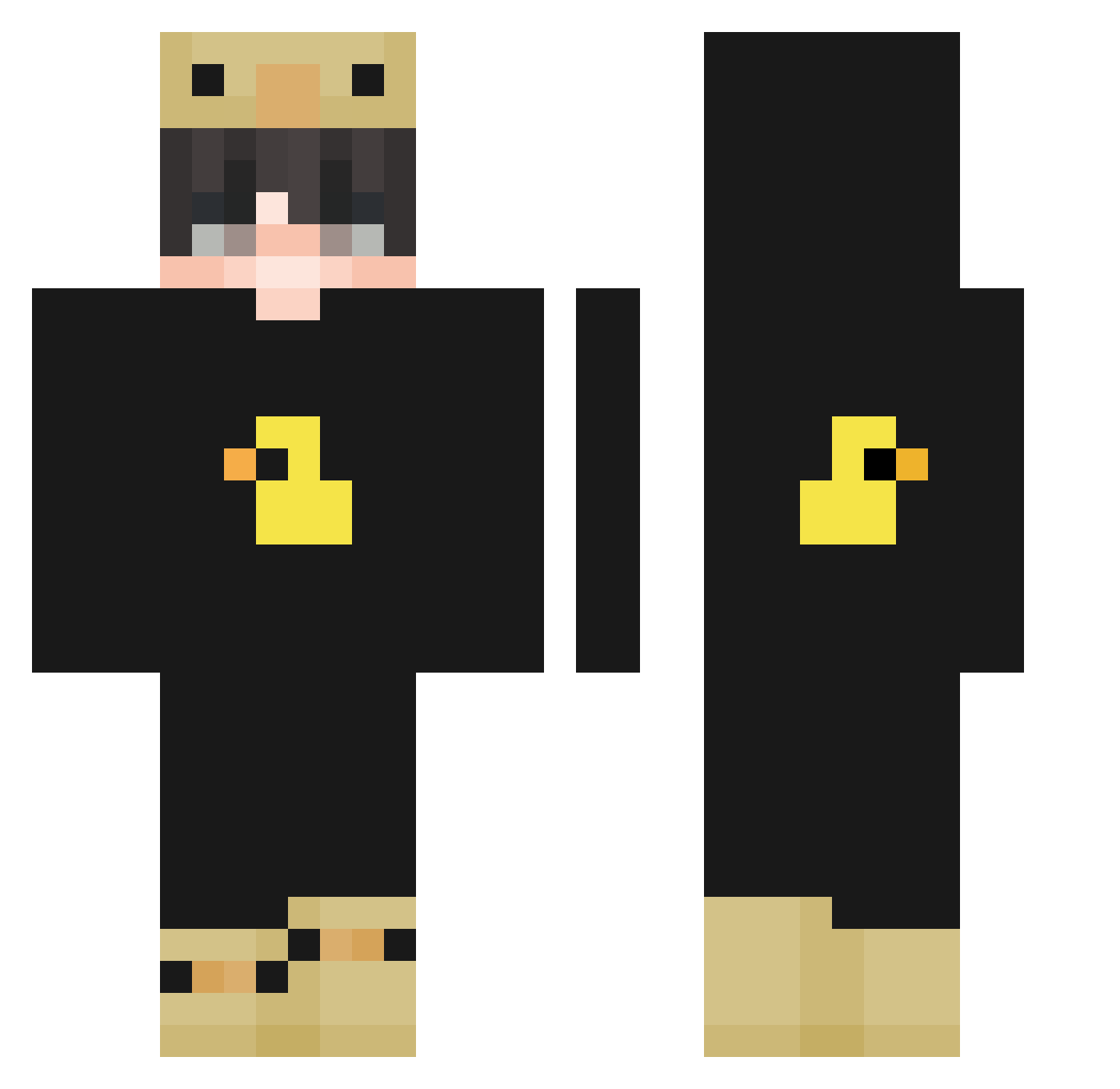 xWIKTORx12 Minecraft skin, front and back view