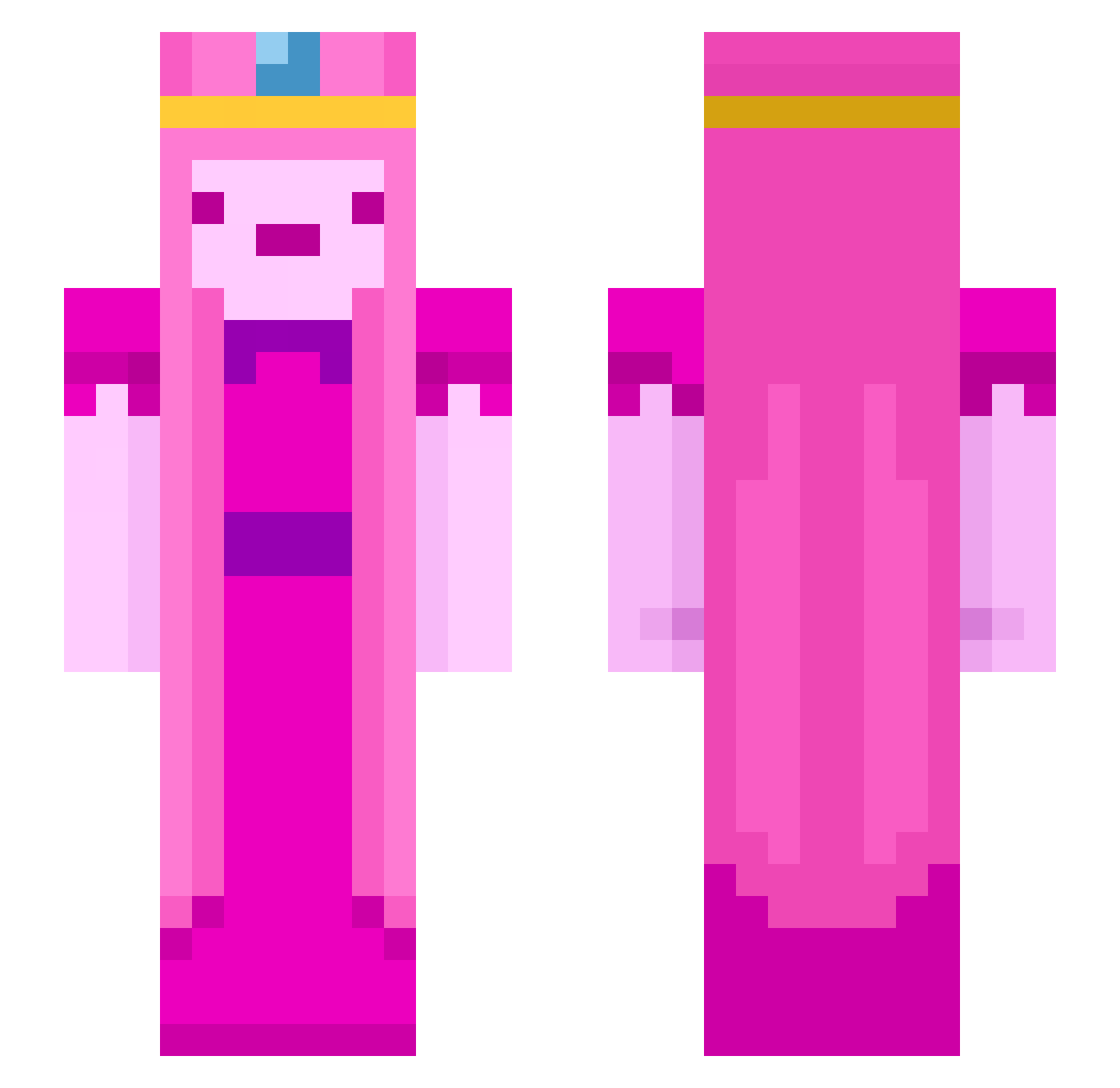 lacedfhent Minecraft skin, front and back view