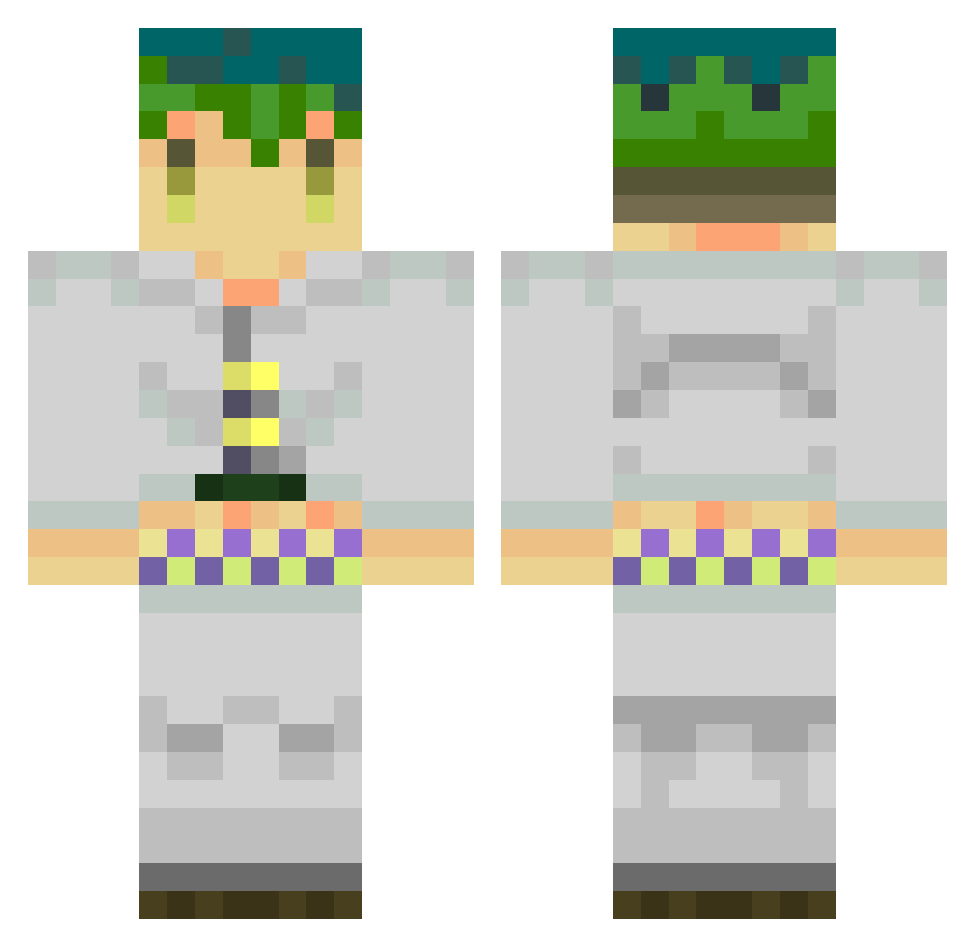 bunya Minecraft skin, front and back view