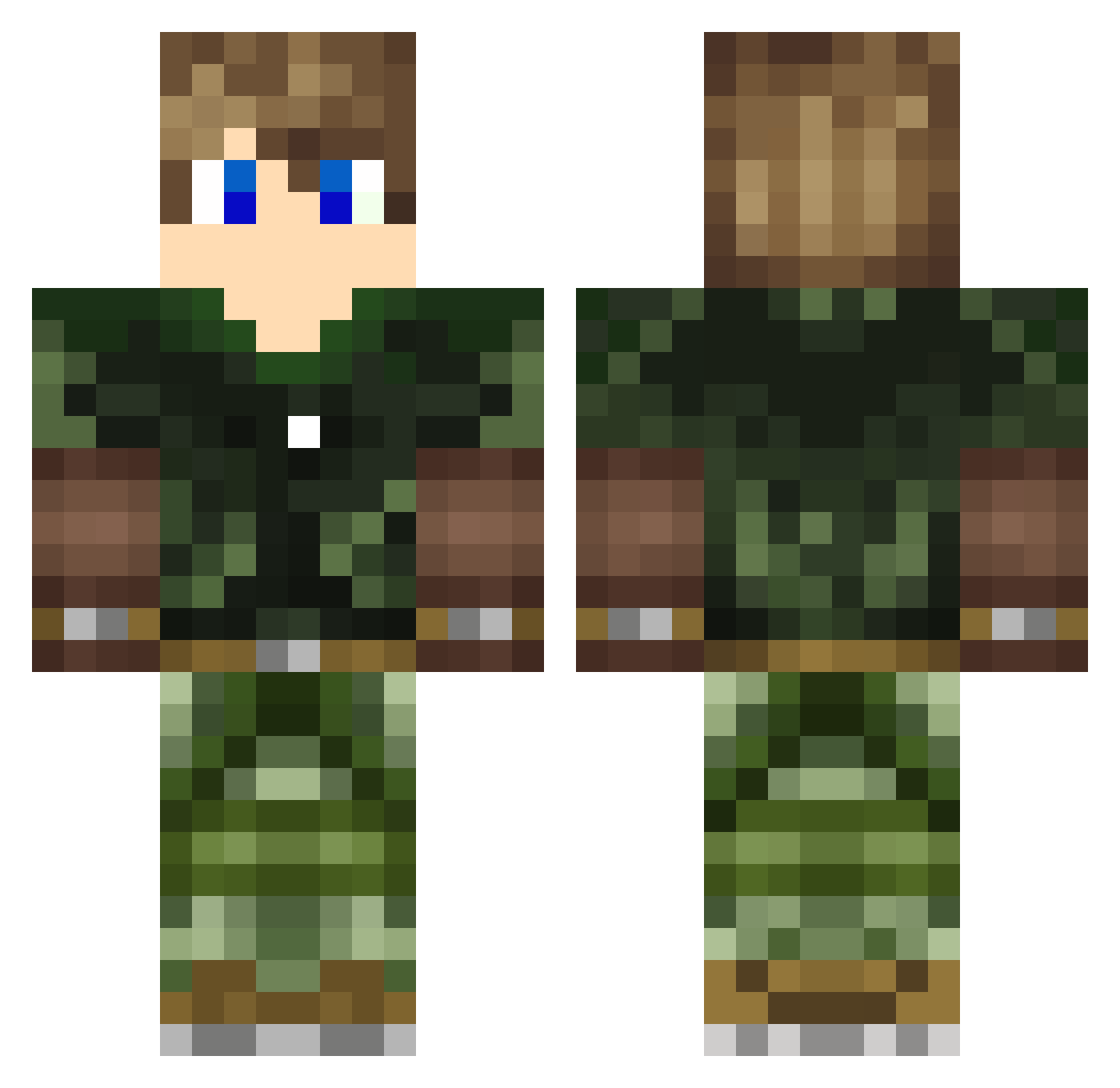 Xerarch Minecraft skin, front and back view