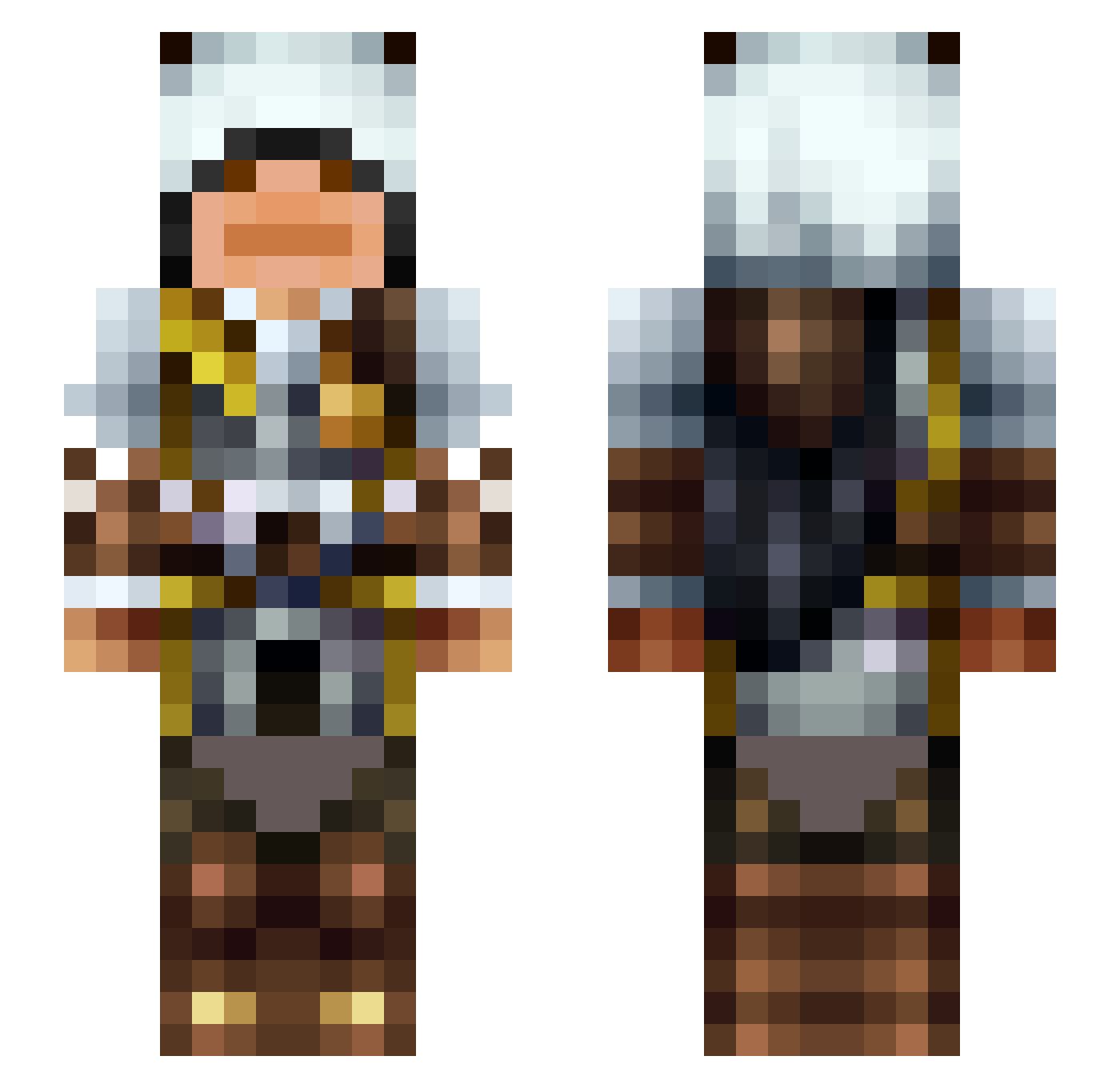 Vitro Minecraft skin, front and back view