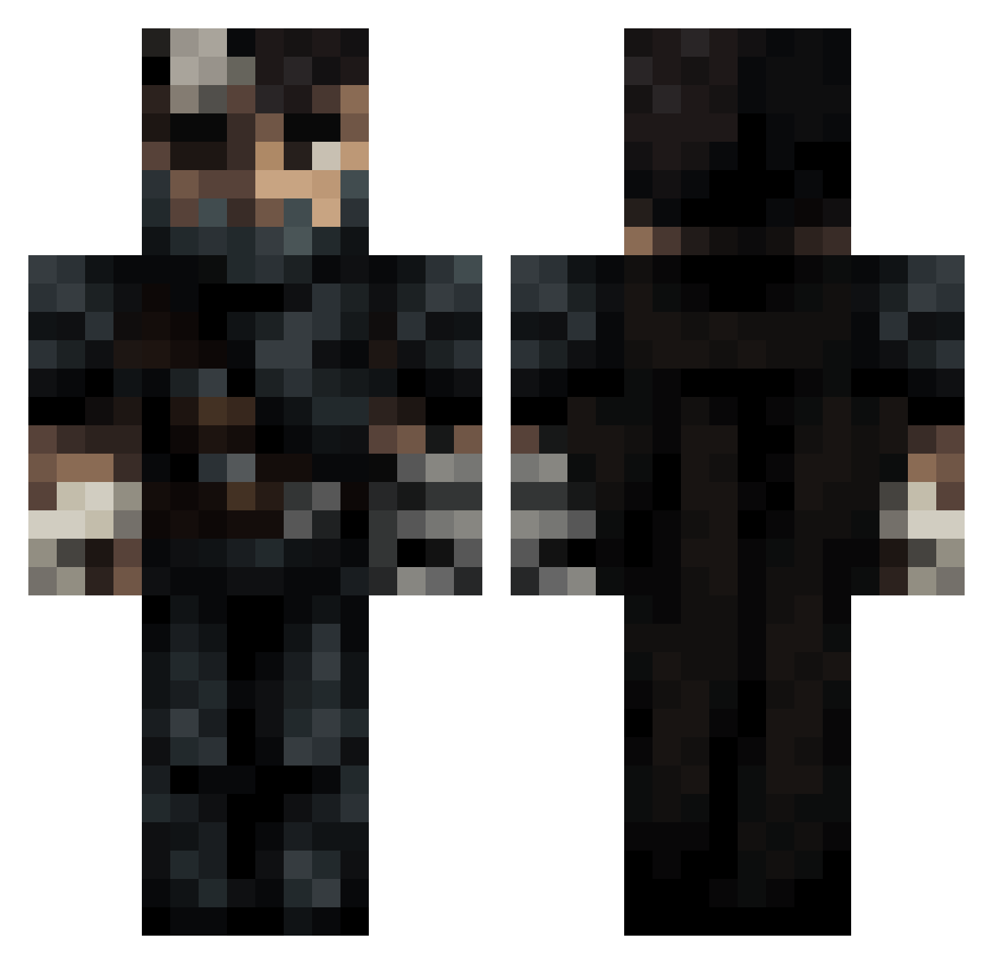 PinguinGhost9001 Minecraft skin, front and back view