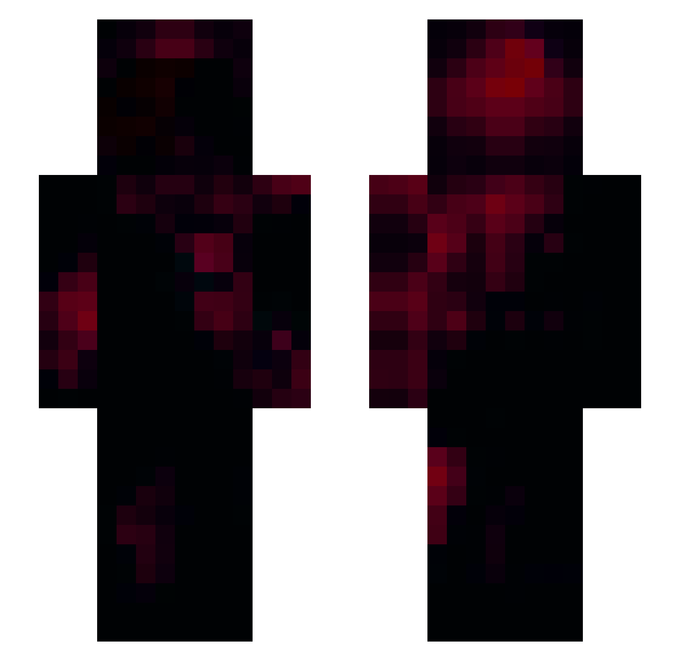 MatteFinisher Minecraft skin, front and back view