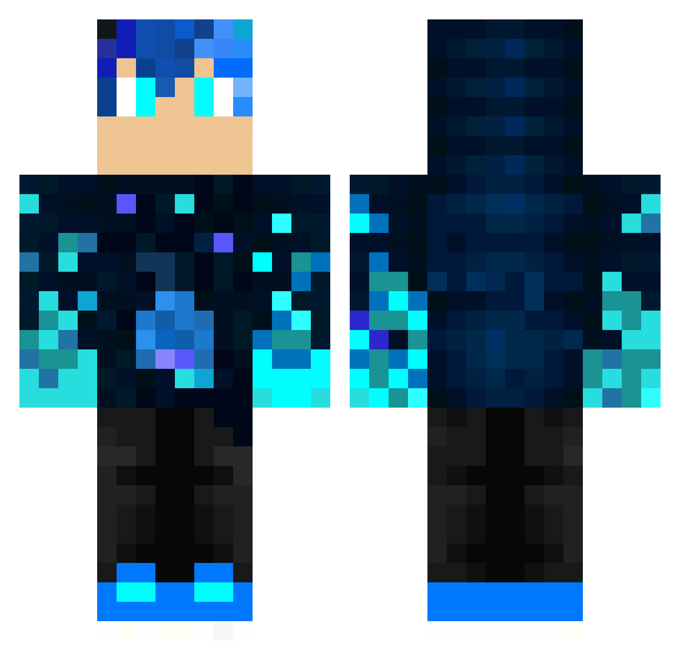 Splqshy Minecraft skin, front and back view